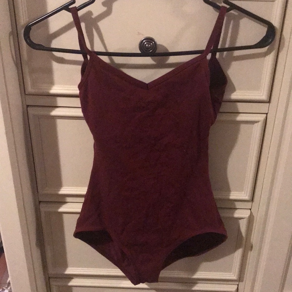 capezio burgundy ballet leotard